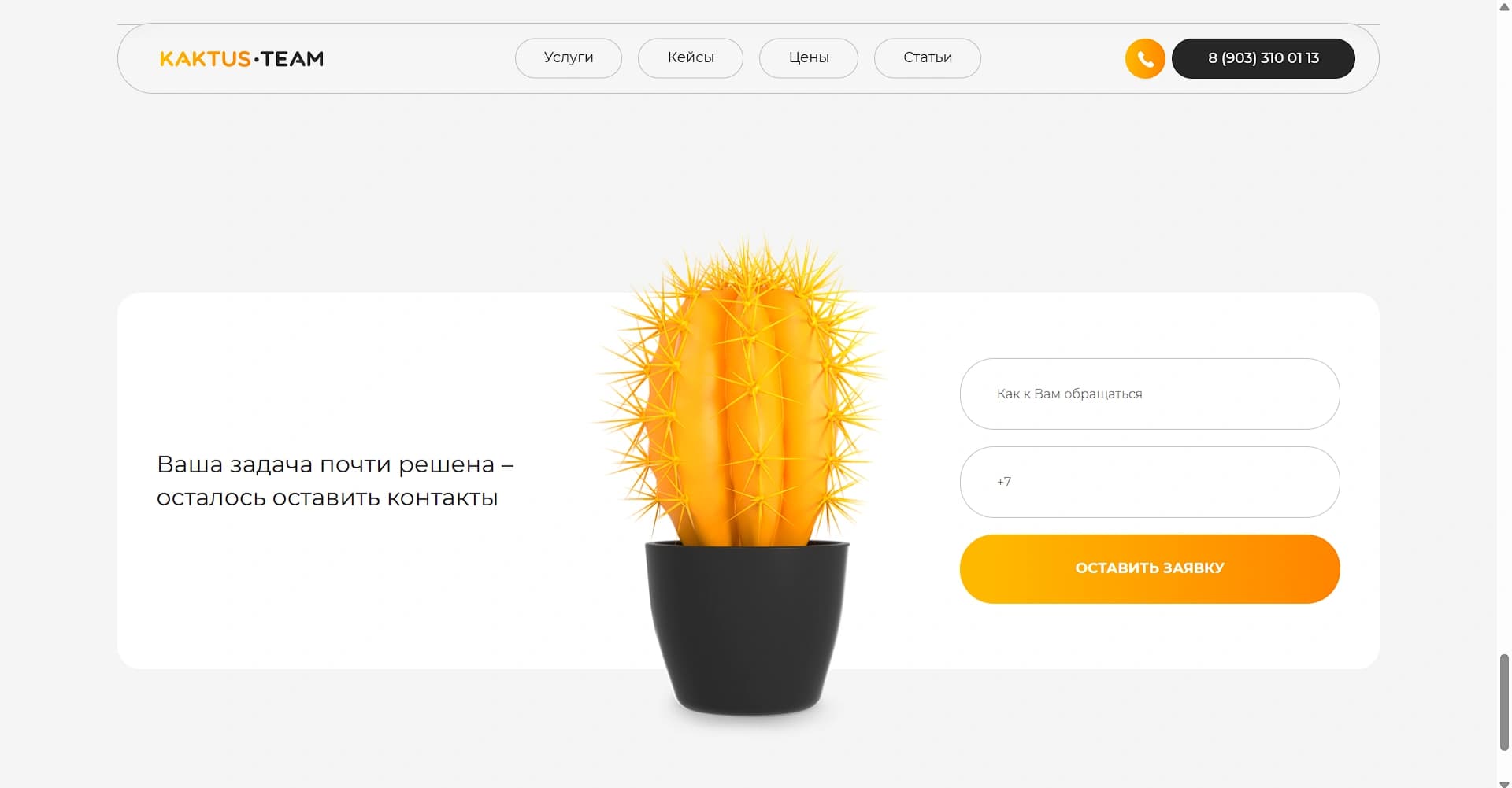 Kaktus Team — форма заявки
